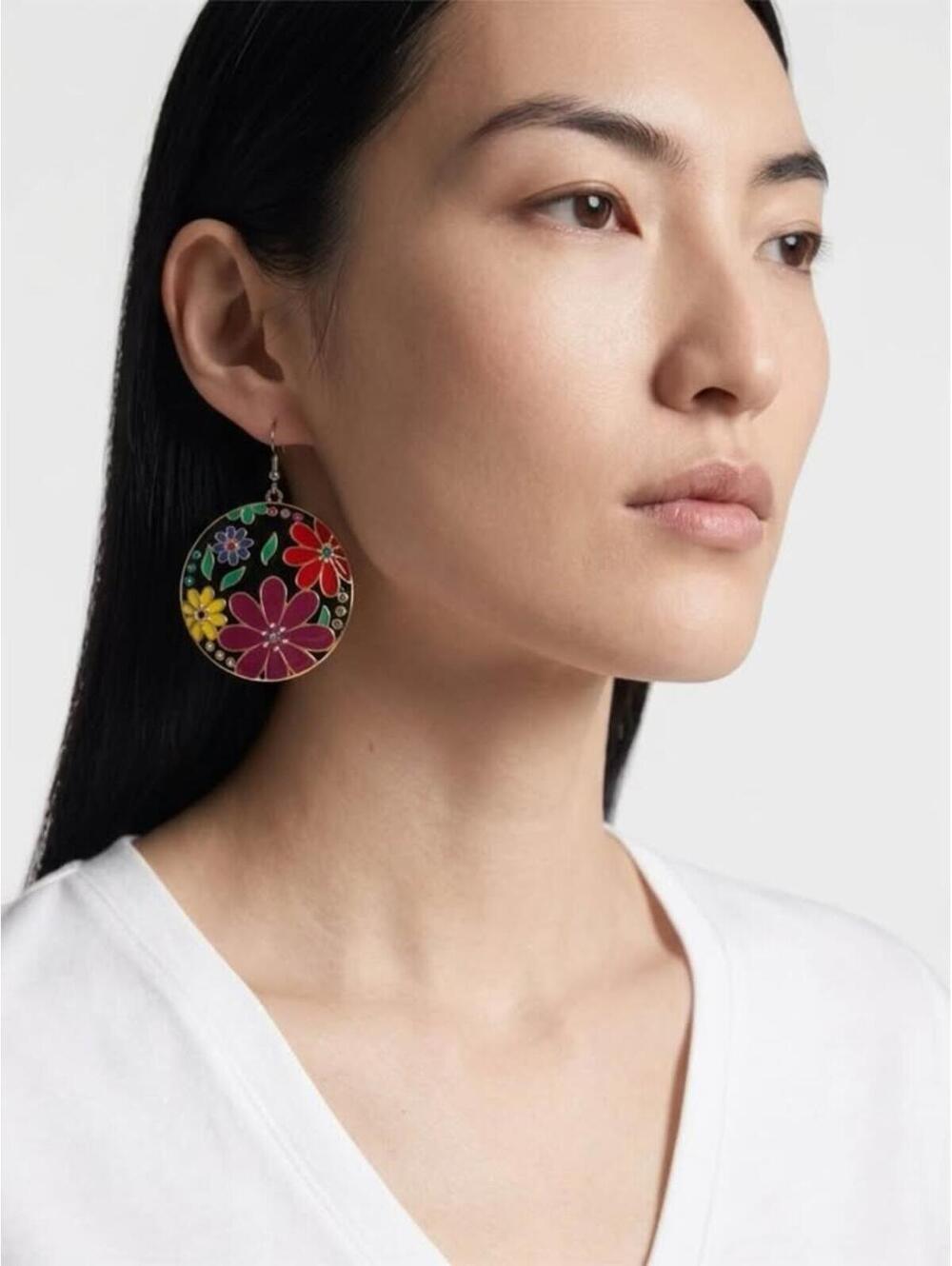 Colorful Floral Dangle Earrings